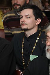 О. Усатов на сектантской конференции «Традиция святоотеческой катехизации» в 2012 г.